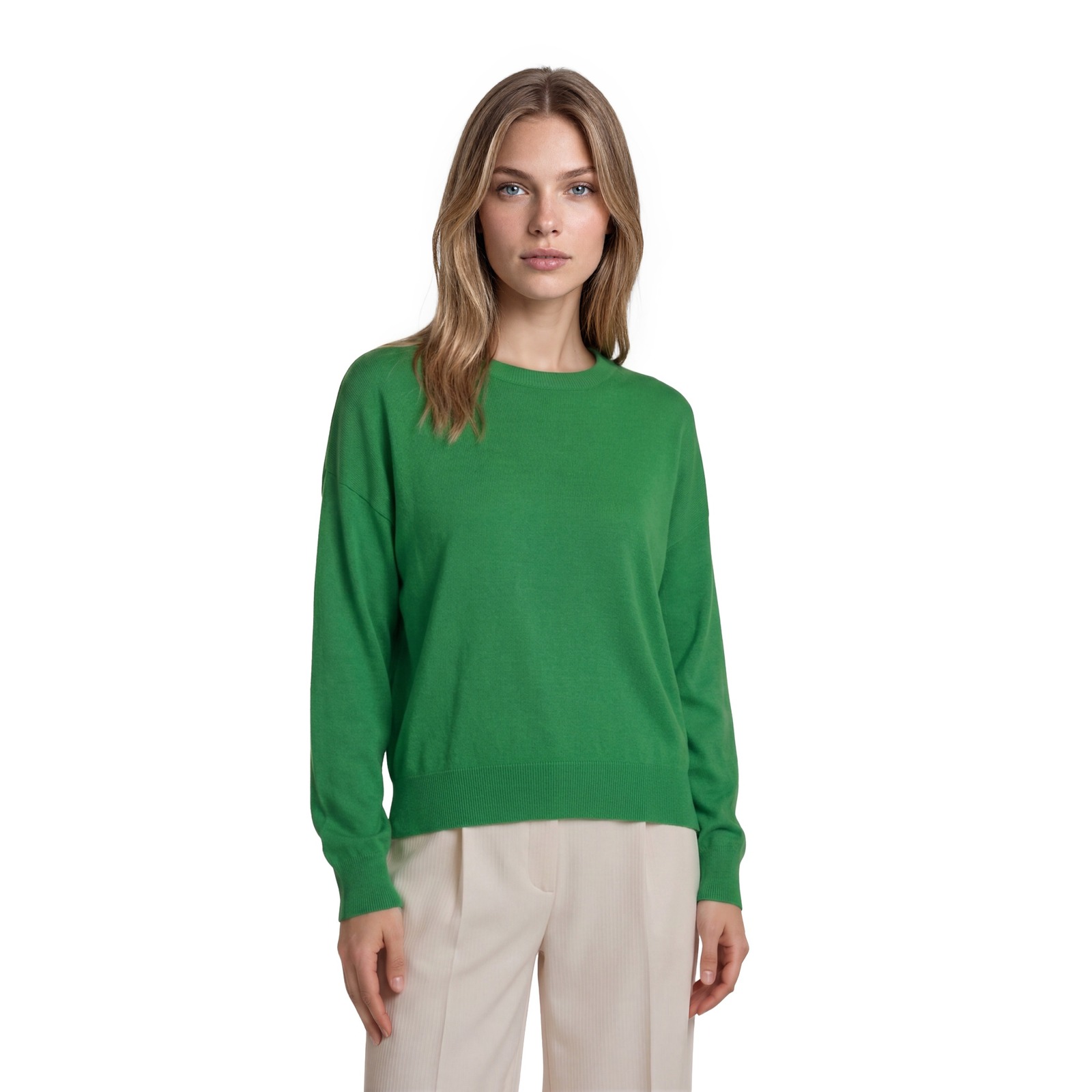New Polo Ralph Lauren Sweater Women's Size Medium Green Silk Blend Crew Neck